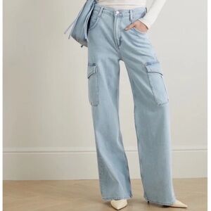 Agolde Minka Cargo Wide Leg Jeans Size 25 Utility Denim Baggy Relaxed Lightwash